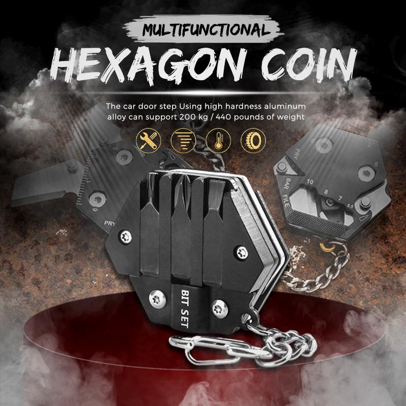 Hexagon Coin™ Porte-clés pliable en forme d'hexagone (1+1 GRATUIT)