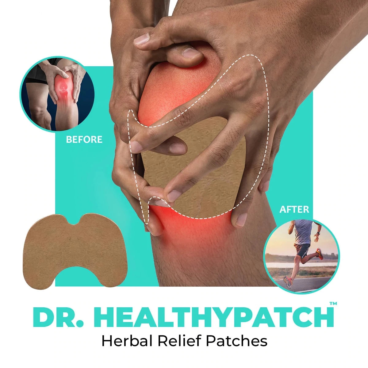 Dr. HealthyPatch™ Patch anti-douleur pour les genoux (6+6 GRATUIT !)