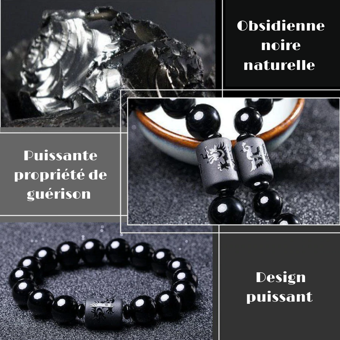 HealPro™ Anti-gonflement Bracelet d'obsidienne noire