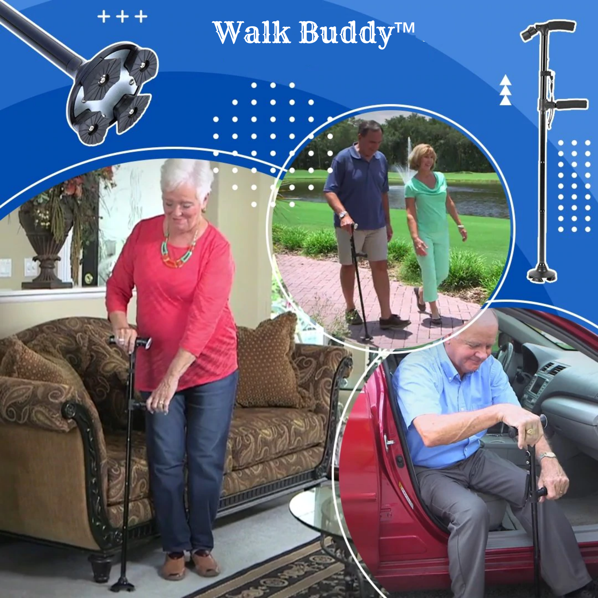 WalkBuddy™ Le bâton de marche le plus sûr