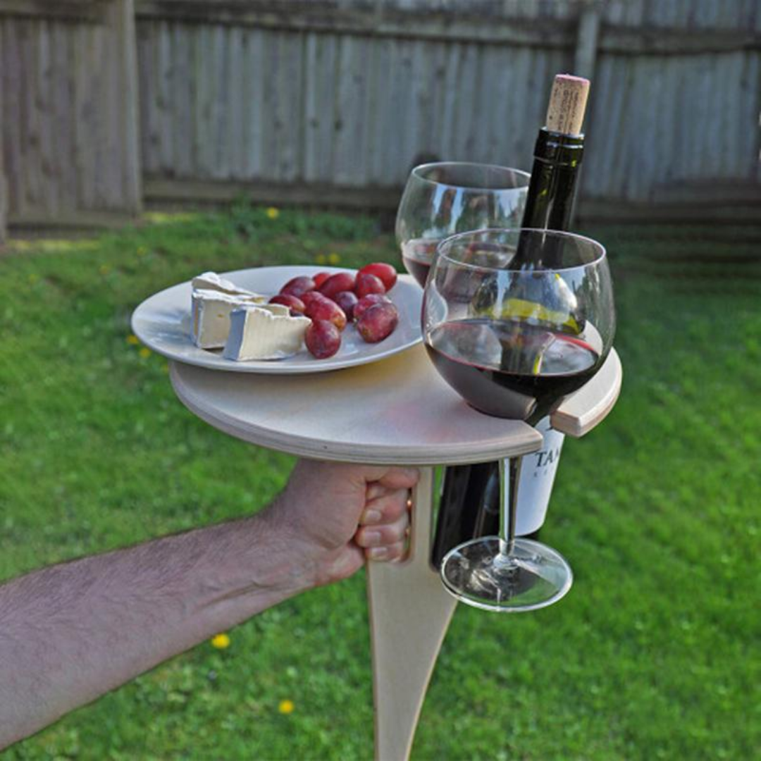 Bottle Mate™ Table à vin pliante pour l'extérieur