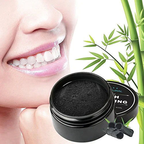 TeethShine™ Poudre à dents au charbon activé et brosse en bambou