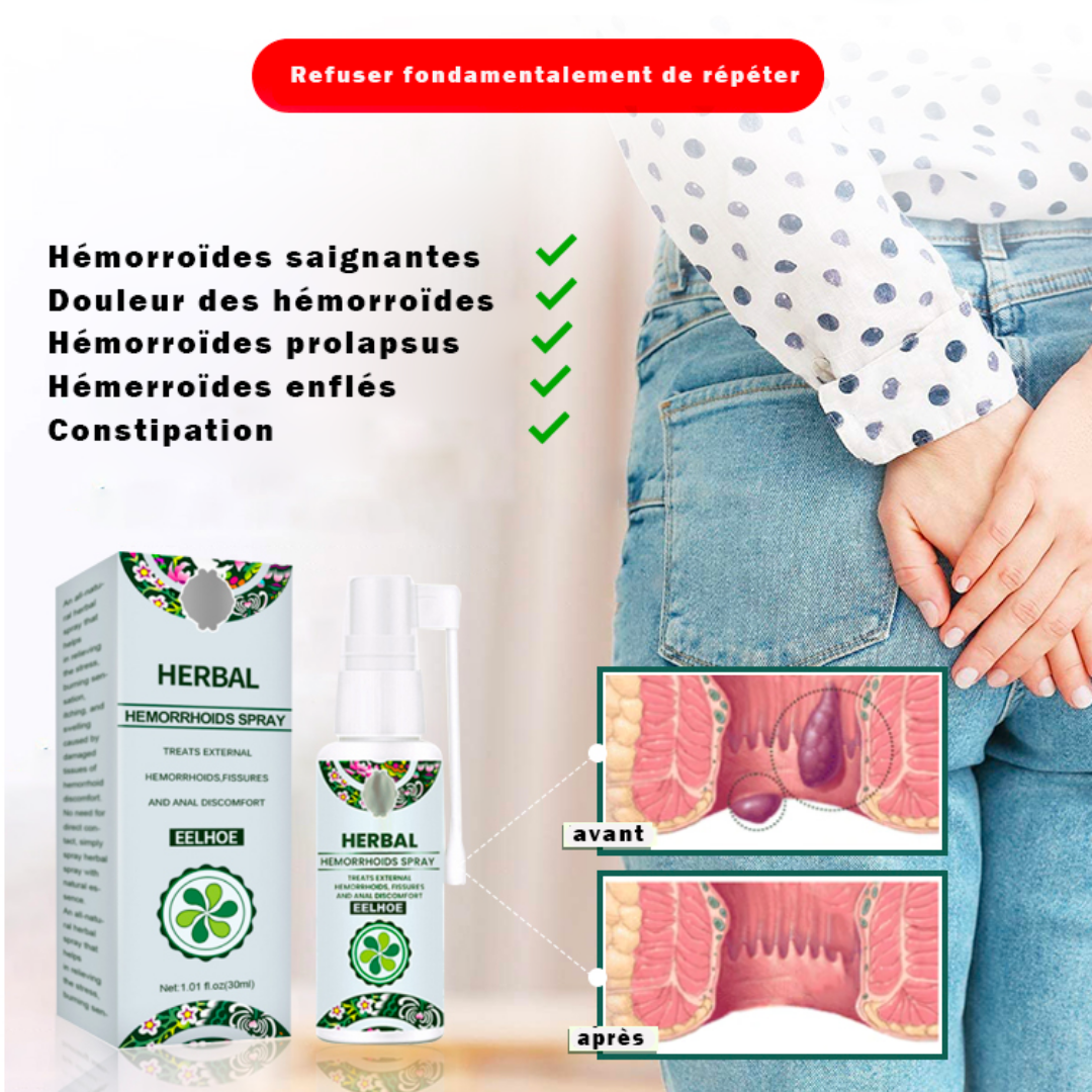 HemorrhoidsAway™ Spray à base de plantes contre les hémorroïdes (1+1 GRATUIT)
