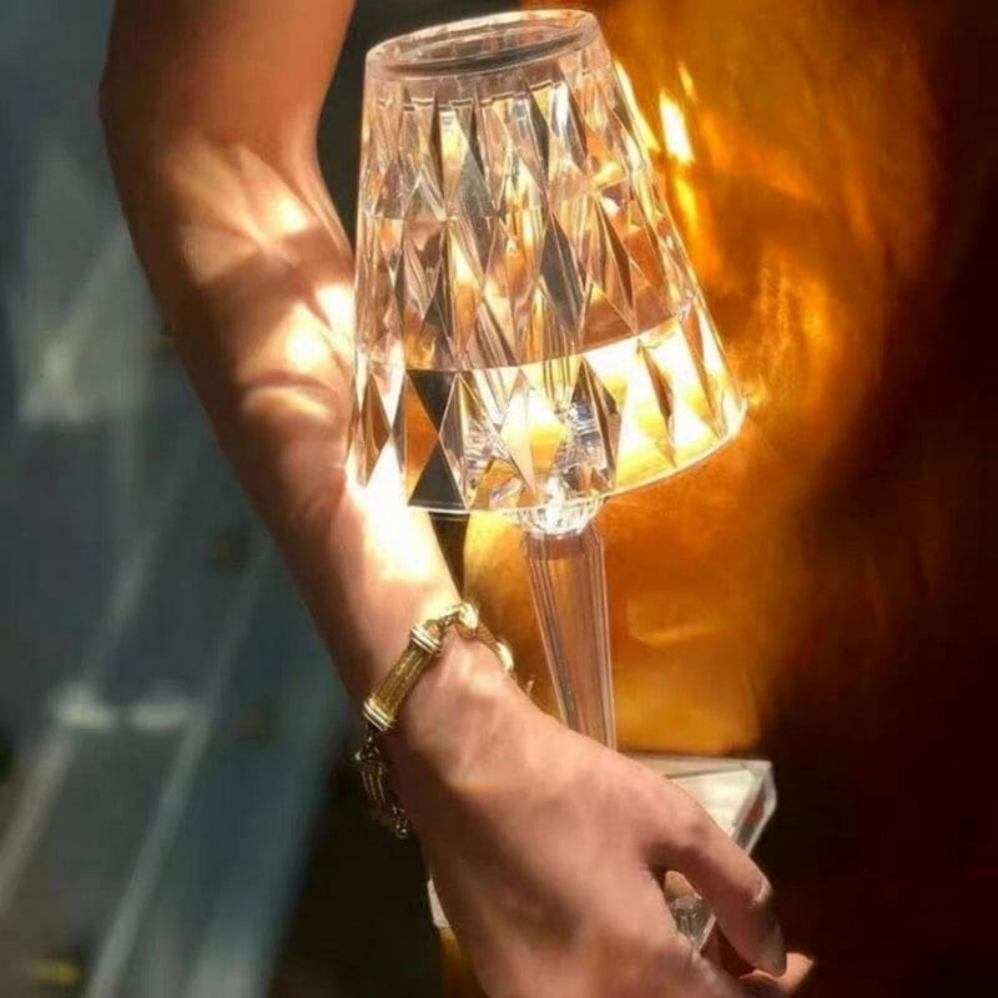 LightUp™ Acrylique Rechargeable Lampe de Table en Cristal