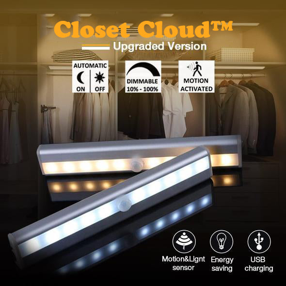 Closet Cloud™ - Lampe LED à détecteur de mouvement (1+1 Gratuit !)