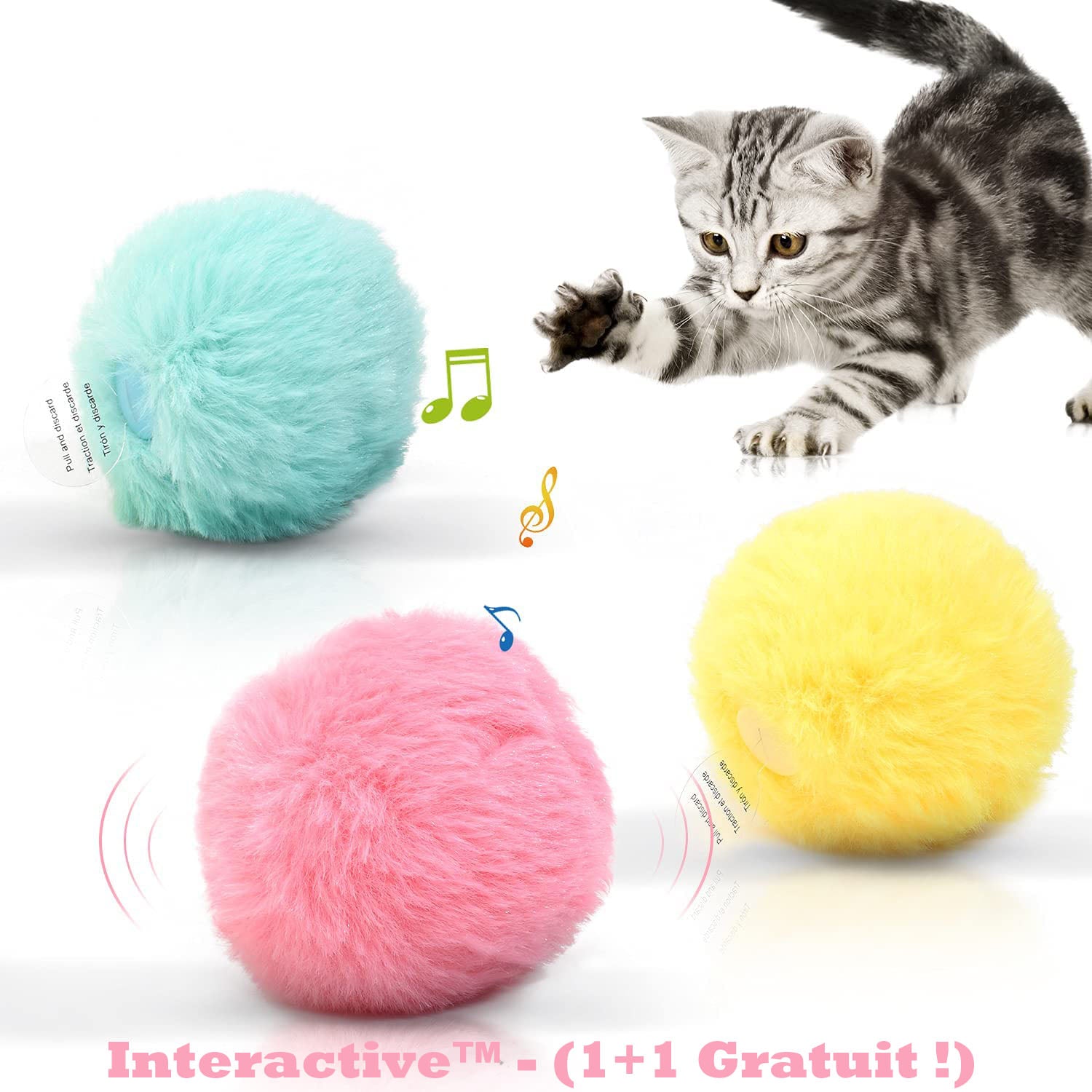 Interactive™ - Jouet boule pour chat  (1+1 Gratuit !)