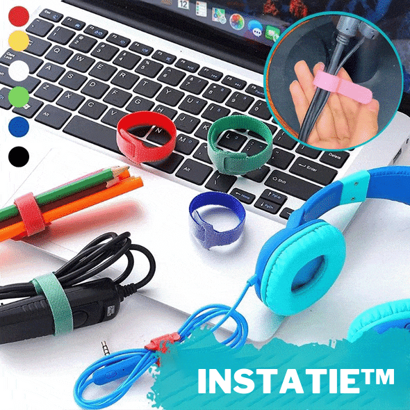 InstaTie™ - Attaches velcro réutilisables pour câbles (25+25 GRATUIT)